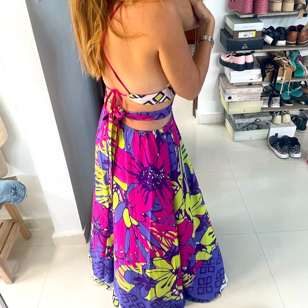 Colombian Sexy Resort cut out summer maxi dress